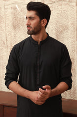 WINTER'22 MEN KAMEEZ SHALWAR CASUAL BLACK