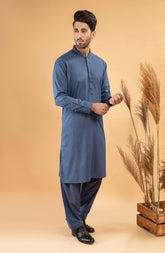 WINTER'22 MEN KAMEEZ SHALWAR CASUAL BLUE