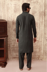 WINTER'22 MEN KAMEEZ SHALWAR PLAIN GREEN