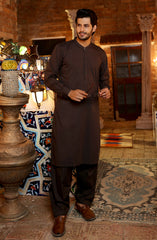 MEN KAMEEZ SHALWAR CASUAL CHOCOLATE