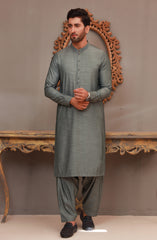 WINTER'22 MEN KAMEEZ SHALWAR CASUAL GREEN