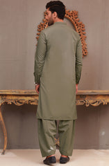 WINTER'22 MEN KAMEEZ SHALWAR CASUAL LIGHT OLIVE