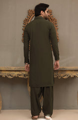 WINTER'22 MEN KAMEEZ SHALWAR CASUAL DARK OLIVE