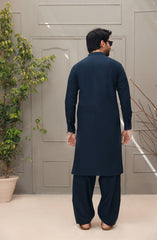 WINTER'22 MEN KAMEEZ SHALWAR PLAIN NAVY BLUE