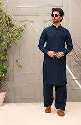 WINTER'22 MEN KAMEEZ SHALWAR PLAIN NAVY BLUE