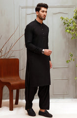WINTER'22 MEN KAMEEZ SHALWAR PLAIN BLACK