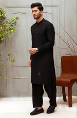 WINTER'22 MEN KAMEEZ SHALWAR PLAIN BLACK