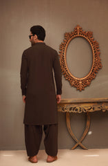 WINTER'22 MEN KAMEEZ SHALWAR CASUAL BROWN