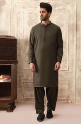 WINTER'22 MEN KAMEEZ SHALWAR CASUAL DARK BROWN
