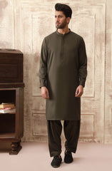 WINTER'22 MEN KAMEEZ SHALWAR CASUAL DARK BROWN