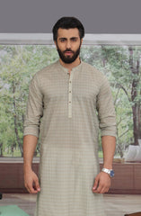 MEN KURTA PRINTED BEIGE (7042635432110)