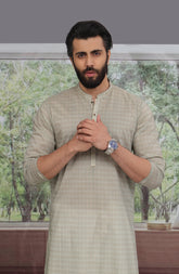 MEN KURTA PRINTED BEIGE (7042635432110)