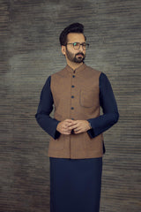 MEN SEMI FORMAL WAISTCOAT BROWN