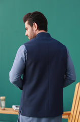FESTIVE'23 FORMAL PLAIN WAISTCOAT BLUE