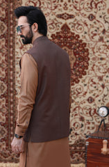 FESTIVE'23 FORMAL PLAIN WAISTCOAT DARK BROWN