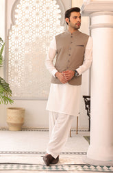 EID FESTIVE'22 FORMAL PLAIN WAISTCOAT DARK FAWN