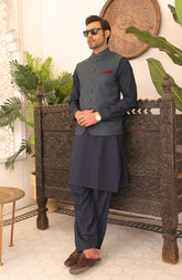 EID FESTIVE'22 FORMAL PLAIN WAISTCOAT DEEP TEAL