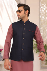 EID FESTIVE'22 FORMAL PLAIN WAISTCOAT NAVY BLUE