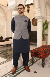 EID FESTIVE'22 FORMAL PLAIN WAISTCOAT GREY