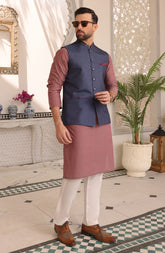EID FESTIVE'22 FORMAL PLAIN WAISTCOAT BLUE