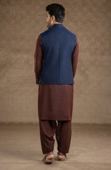 WINTER'22 MEN FORMAL PLAIN WAISTCOAT NAVY BLUE