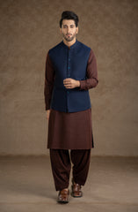 WINTER'22 MEN FORMAL PLAIN WAISTCOAT NAVY BLUE