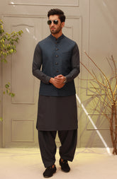 WINTER'22 MEN FORMAL PLAIN WAISTCOAT NAVY BLUE