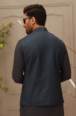 WINTER'22 MEN FORMAL PLAIN WAISTCOAT NAVY BLUE