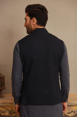 WINTER'22 MEN FORMAL CASUAL WAISTCOAT DARK BLUE