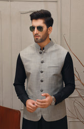 WINTER'22 MEN FORMAL PLAIN WAISTCOAT GREY