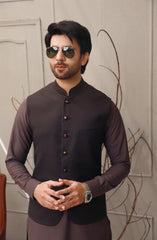 WINTER'22 MEN FORMAL PLAIN WAISTCOAT BROWN