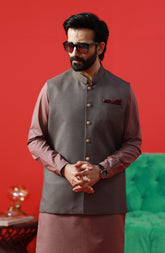 FESTIVE'23 FORMAL PLAIN WAISTCOAT BROWN