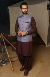 MEN SEMI FORMAL WAISTCOAT PURPLE