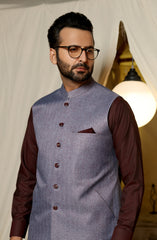 MEN SEMI FORMAL WAISTCOAT PURPLE