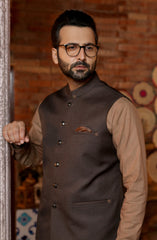 SEMI FORMAL WAISTCOAT BROWN