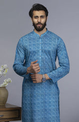 MEN KURTA CASUAL SKY BLUE (6654690656430)