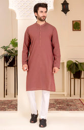 MEN KURTA PLAIN BROWN (6655010734254)