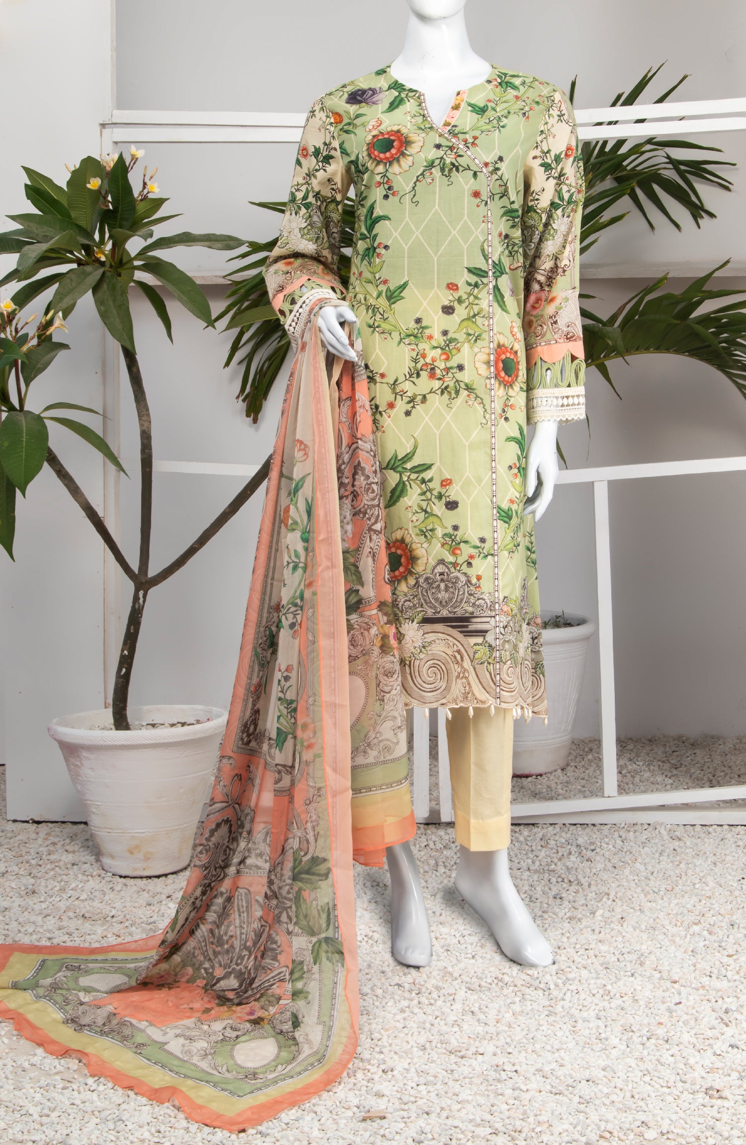 FLORA PRINTED LAWN 3 PC (6888158199982)