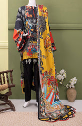 BLACK FLORAL LAWN PRINTED 3PC (6631929086126)