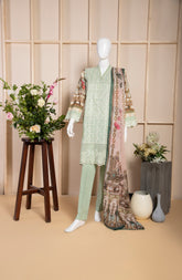 FLORAL MESH 3PC SUIT STITCHED