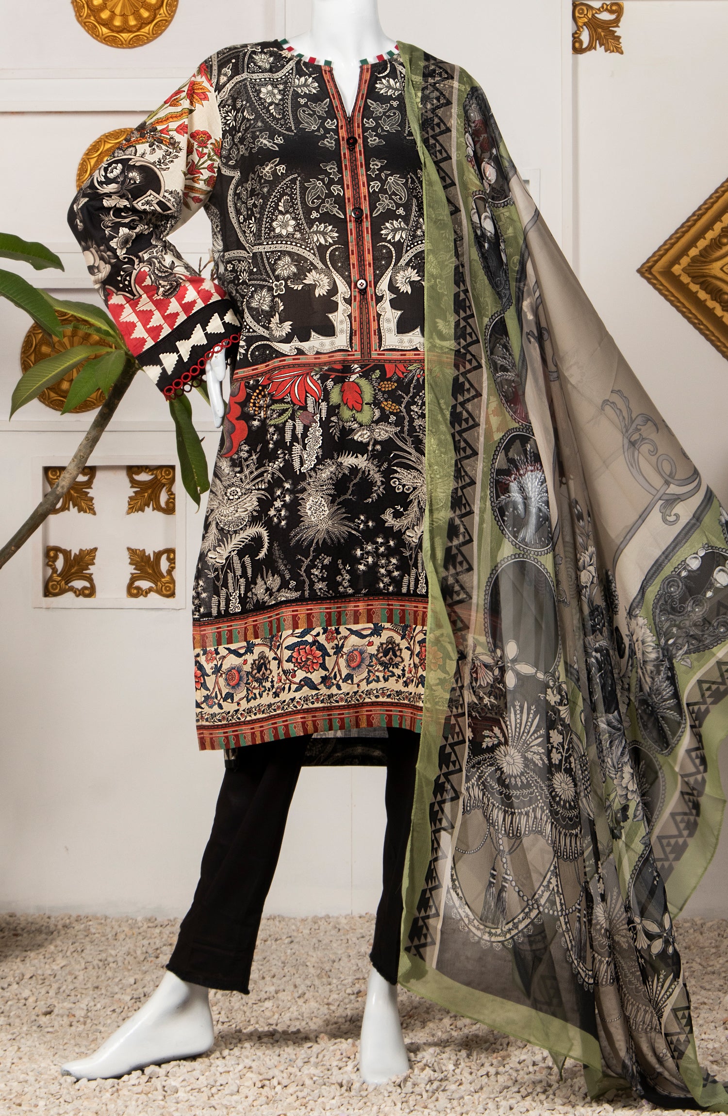 MODERN CHINTZ LAWN PRINTED 3PC STITCH (7017165258926)