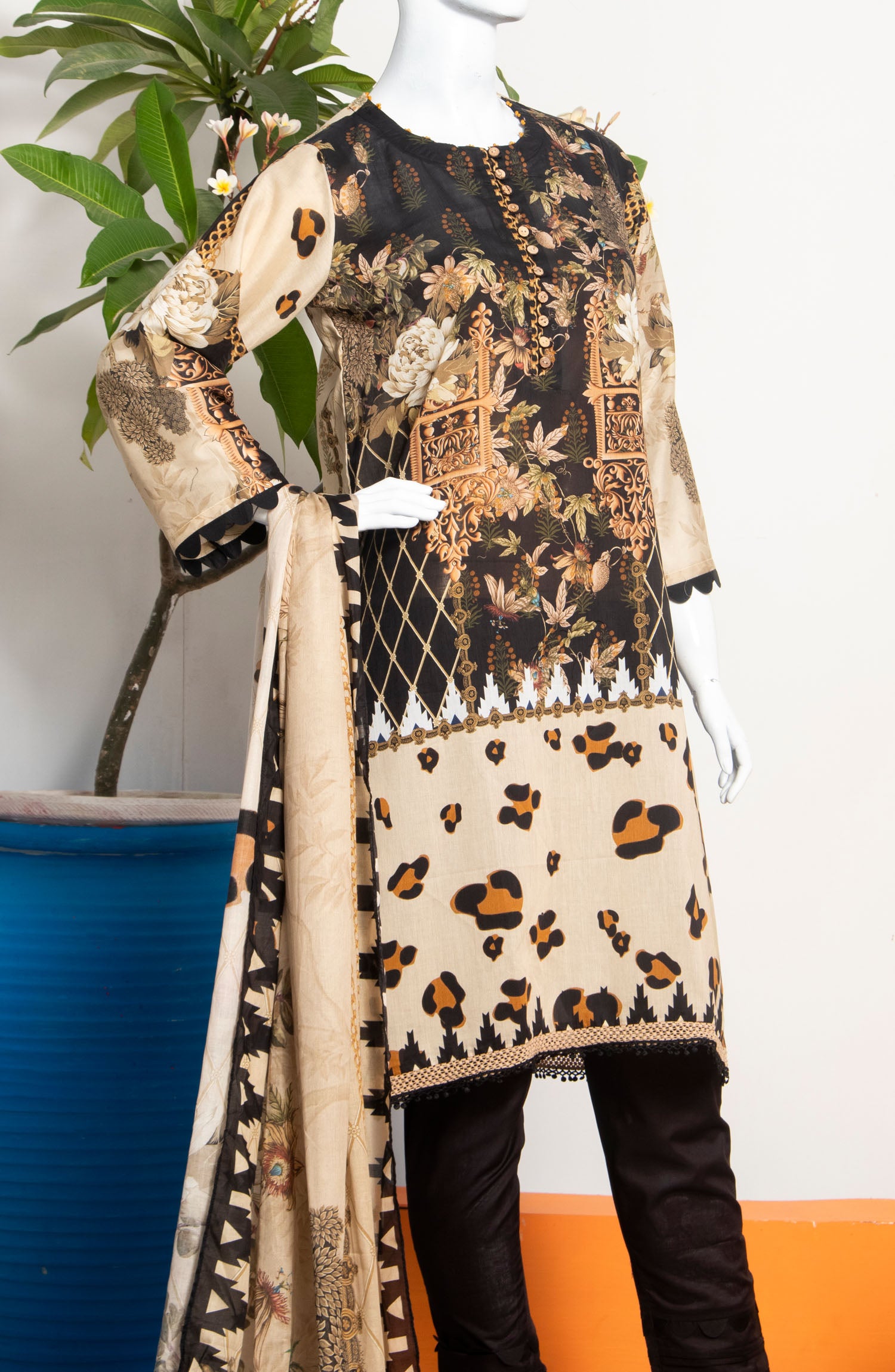 PRINTED TRAVELLER NOTEBOOK 3PC SUIT WITH FRONT BUTTON (6872386961582)