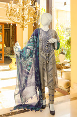 SUMMER'22 VEENJHAR EMBROIDERED DIGITAL PRINTED LAWN 3PC UNSTITCHED