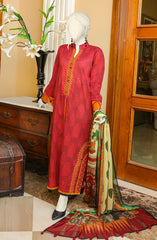 EID FESTIVE'22 RED JAY NEST EMBROIDERED PRINTED LAWN 3PC UNSTITCHED