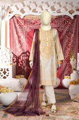 FESTIVE'22 LVORY GEM EMBROIDERED PRINTED 3PC UNSTITCHED