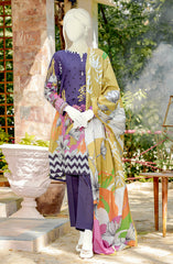 WOMEN COLOR SPLASH PRINTED CAMBRIC 3PC UNSTITCHED