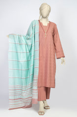 SUMMER'23 HERRINGBONE LINE DYED SELF JACQUARD 3PC UNSTITCHED