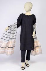 SUMMER'23 DIAGONAL SEA SHELL SELF JACQUARD 3PC UNSTITCHED