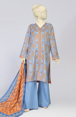 SUMMER'23 CROSSED ROW PRINTED LAWN 3PC UNSTITCHED