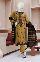 EMBROIDERED KHADDAR 3PC UNSTITCHED